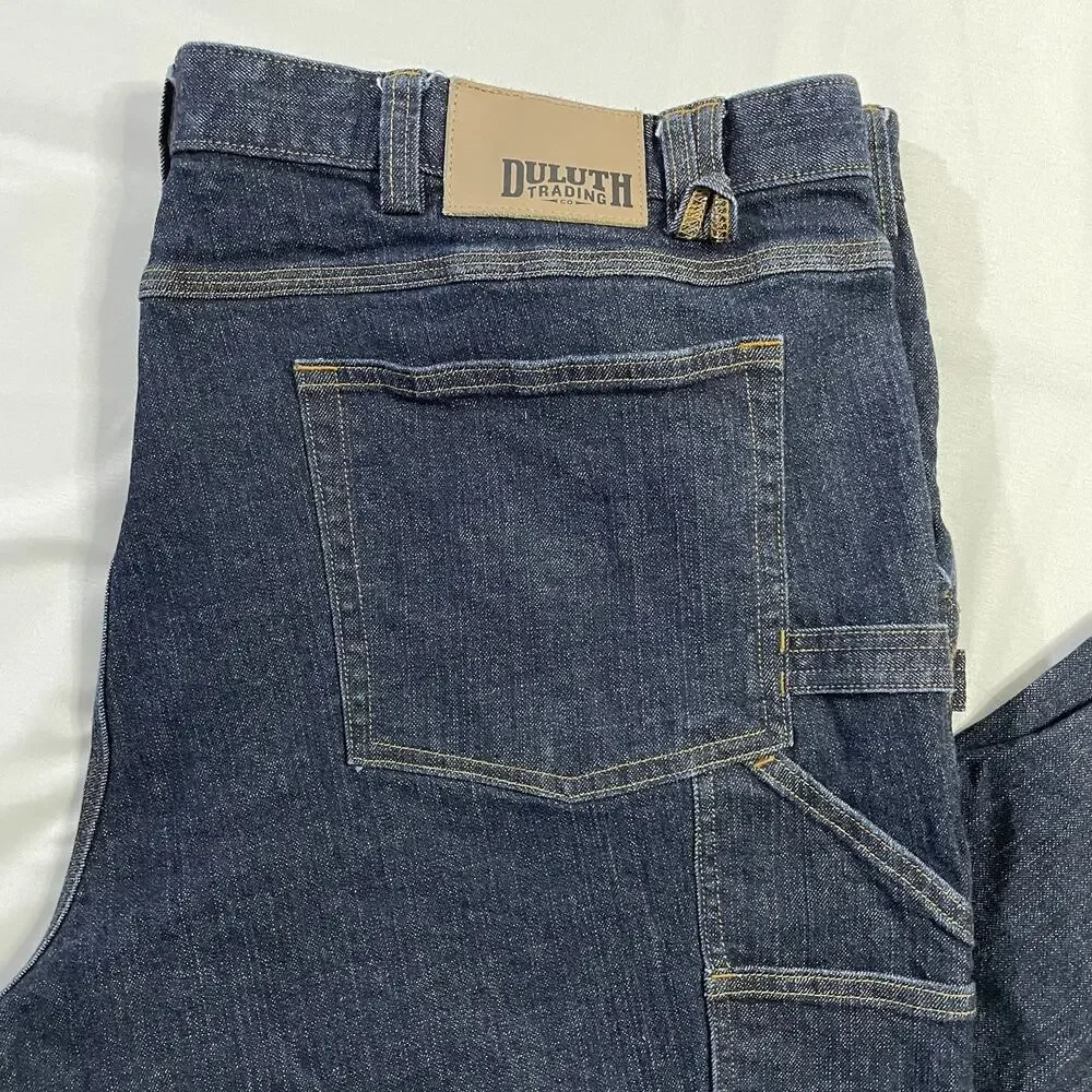 Duluth Trading Co Flex Ballroom Relaxed Fit Carpenter Work Jeans Men 46x32 EUC
